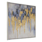 39 x 39 Framed Oil Painting Gold Flakes Square Polyester Canvas Abstract By Casagear Home BM312731