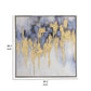 39 x 39 Framed Oil Painting Gold Flakes Square Polyester Canvas Abstract By Casagear Home BM312731