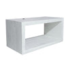 18 Inch Rectangular Wall Shelf Acacia Wood Frame White Washed Finish By Casagear Home BM312734