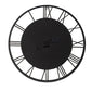 28 Inch Hanging Wall Clock Round Gear Design Gold and Black Iron Frame By Casagear Home BM312735