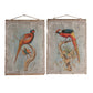 30 x 43 Hanging Wall Art Set of 2 Colorful Birds Linen Orange Blue By Casagear Home BM312742