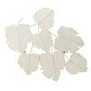 49 Inch Decorative Wall Art, Attached Leaves Design, Iron, White and Gold By Casagear Home