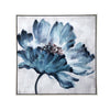 30 x 30 Embellished Handpainted Floral Canvas Wall Art Blue and White By Casagear Home BM312749