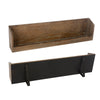 36 Inch Wine Rack Display Shelf Set of 2 Rectangular Brown Wood Black By Casagear Home BM312758