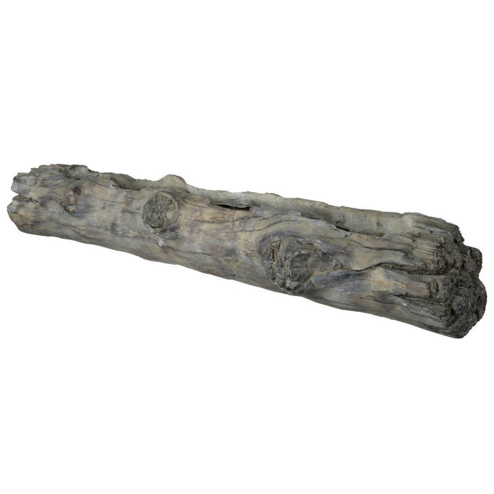 28 Inch Wall Shelf, Tree Trunk Design Home Decor, Gray Polyresin Finish By Casagear Home