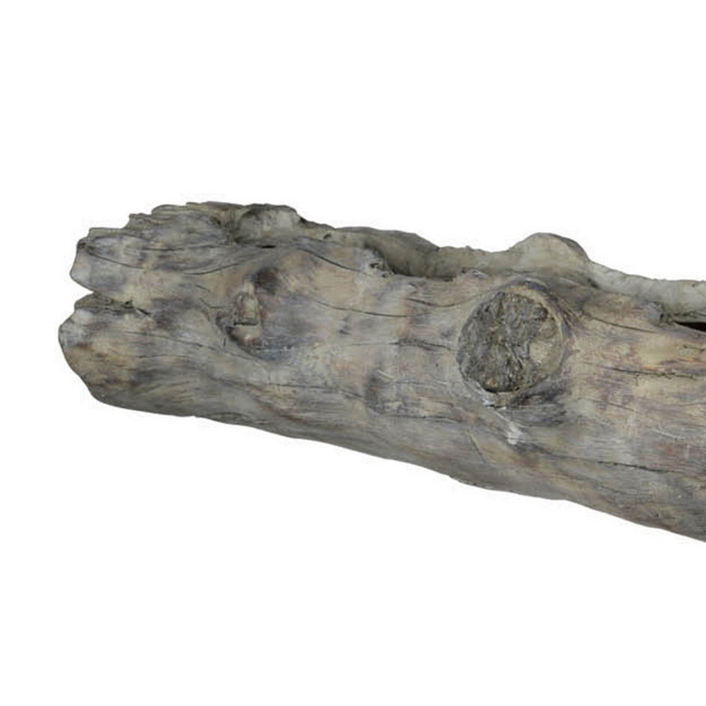 28 Inch Wall Shelf Tree Trunk Design Home Decor Gray Polyresin Finish By Casagear Home BM312764