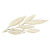 35 Inch Wall Art Decor Large Carved Leaf Design Aluminum Gold Finish By Casagear Home BM312776