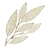 35 Inch Wall Art Decor Large Carved Leaf Design Aluminum Gold Finish By Casagear Home BM312776