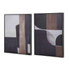 Kni 23 x 28 Set of 2 Gesso Wall Art Prints Abstract Black Blue Wood By Casagear Home BM312780