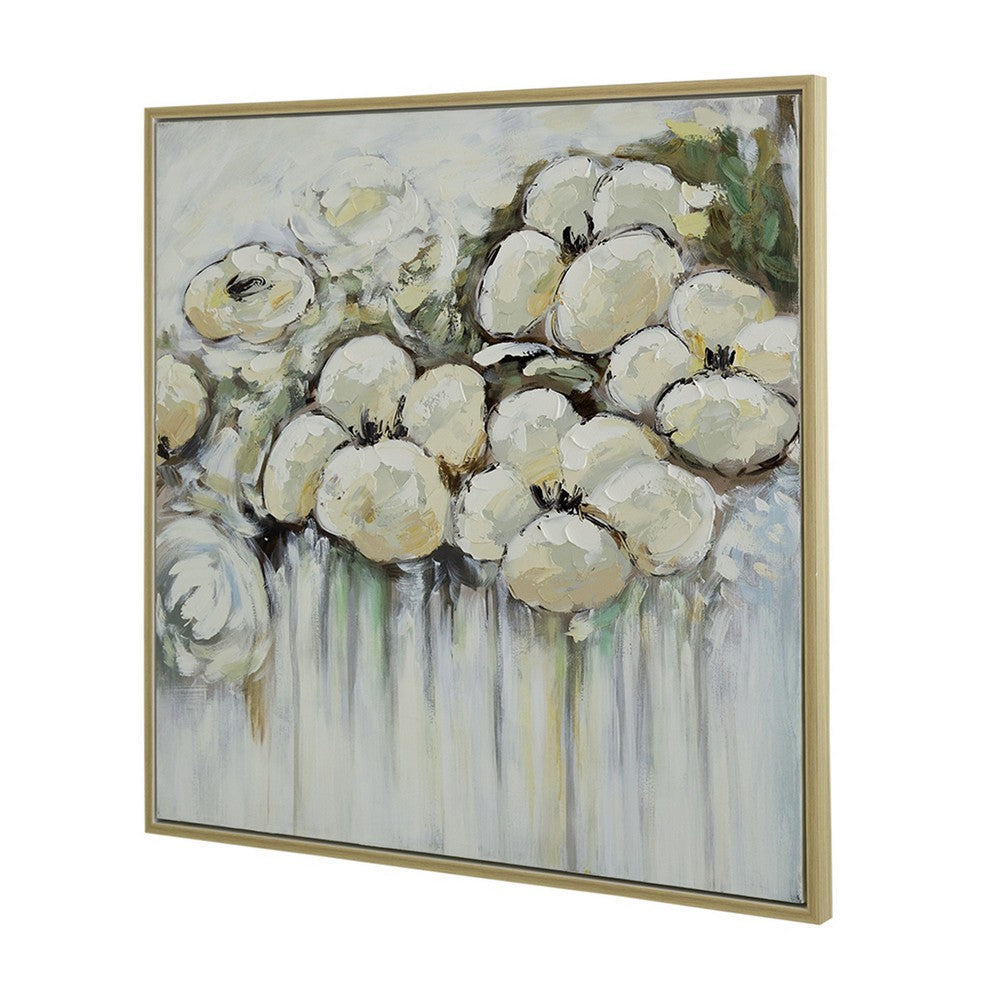 Rioni 39 x 39 Floral Wall Art Print Handpainted Abstract Oil Painting By Casagear Home BM312782