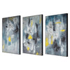 24 x 40 Set of 3 Framed Wall Art Abstract Modern Style Gold Blue By Casagear Home BM312789