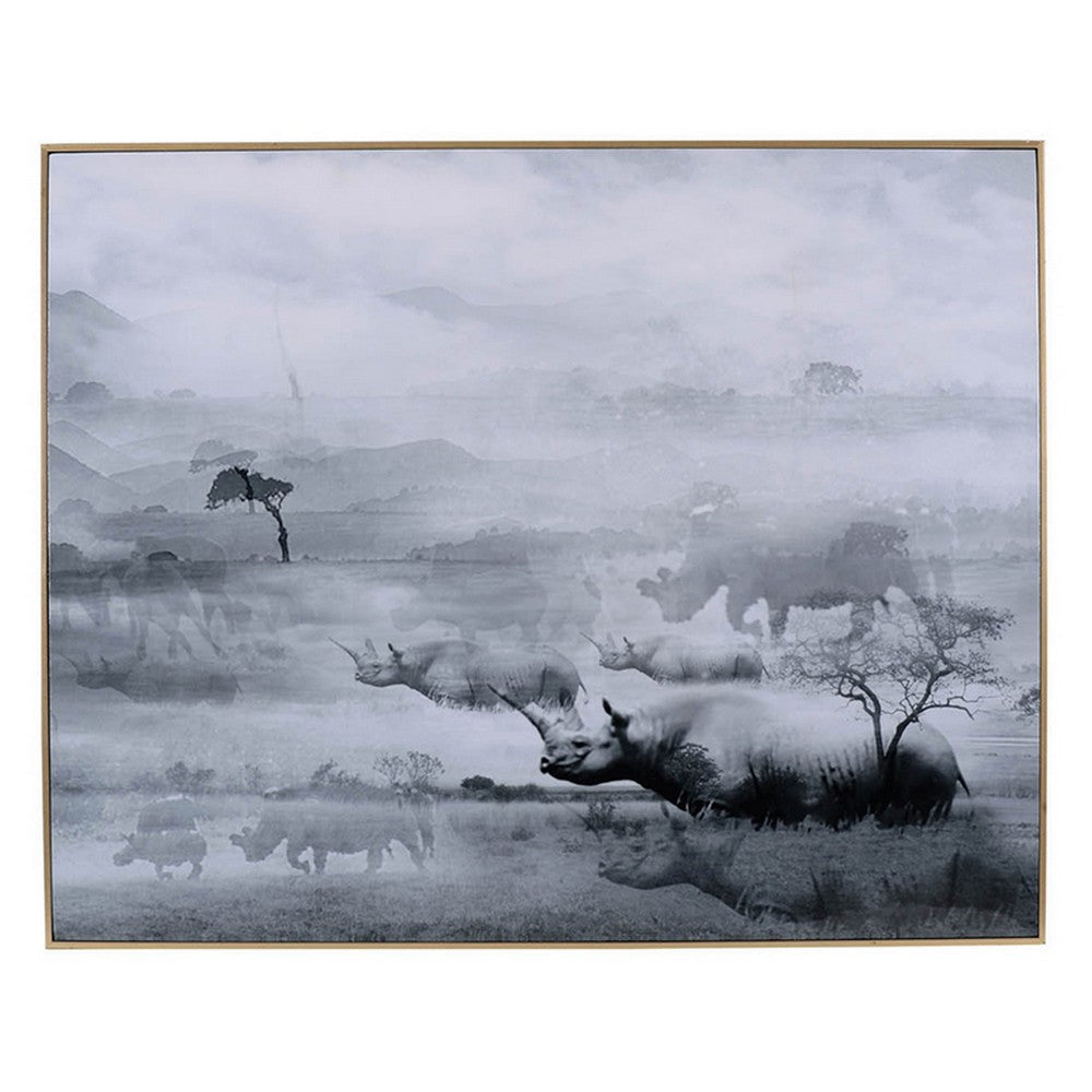 49 x 59 Framed Wall Art Foggy Waterscape Print Modern Gray White Black By Casagear Home BM312790