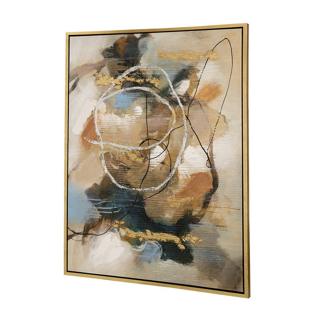 35 x 47 Framed Wall Art Abstract Whirlwind Print Modern Brown White By Casagear Home BM312794