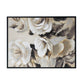 35 x 47 Framed Wall Art Flower Print Modern Style Beige Black White By Casagear Home BM312807