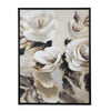 35 x 47 Framed Wall Art Flower Print Modern Style Beige Black White By Casagear Home BM312807