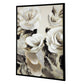 35 x 47 Framed Wall Art Flower Print Modern Style Beige Black White By Casagear Home BM312807