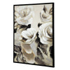 35 x 47 Framed Wall Art Flower Print Modern Style Beige Black White By Casagear Home BM312807