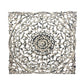 36 x 36 Decorative Wood Wall Panel, Intricate Carved Design, Silver Finish By Casagear Home