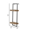 Yin 27 Inch Wall Shelf with 2 Tiers Rectangular Black Iron Brown Wood By Casagear Home BM312819