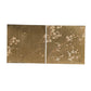 Tim 24 Inch Wall Art Set of 2 Divided Floral Design Square Gold Brown By Casagear Home BM312826