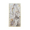 47 Inch Marble Pattern Wall Art Abstract Rectangular White Gray Finish By Casagear Home BM312829