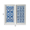 25 Inch Wall Decor Sculpture Set of 2 Fir Wood Abstract Blue White By Casagear Home BM312834