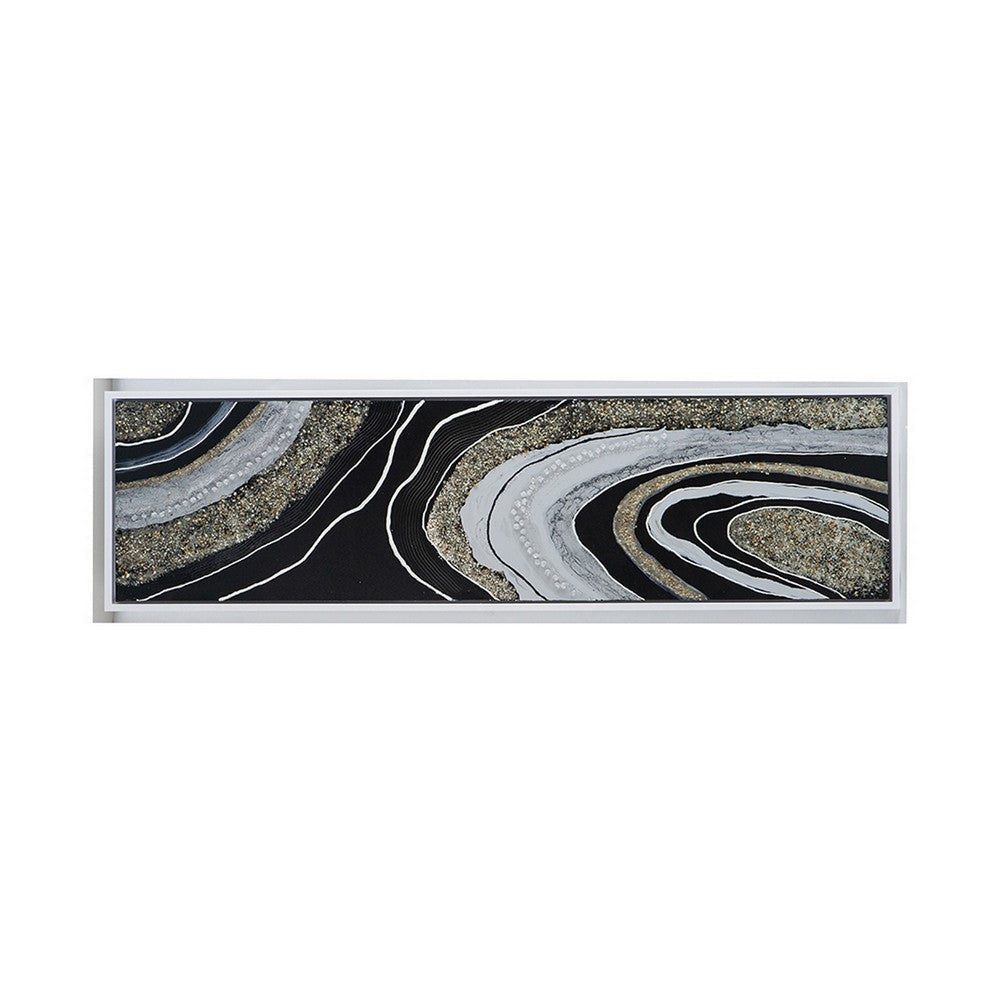 20 x 71 Wall Art Oil Painting Long Landscape Silver Stones Brown Black By Casagear Home BM312846