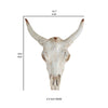 19 Inch Realistic Faux Steer Head Wall Decor Cow Skull White Brown Finish By Casagear Home BM312849