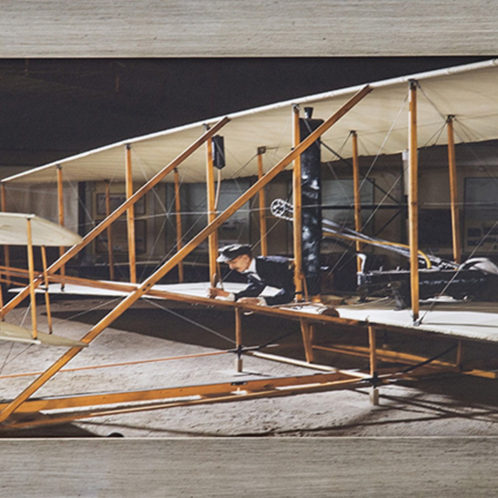 16 x 30 Wall Art Traditional Vintage Plane Design Canvas Brown Black By Casagear Home BM312850