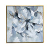 39 x 39 Square Wall Art Oil Painting Flower Motif Gray and Blue Canvas By Casagear Home BM312853