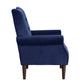 Kylie 32 Inch Accent Chair Armchair Tufted Navy Blue Velvet Solid Wood By Casagear Home BM313083