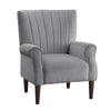 Elle 35 Inch Accent Chair Armchair Tufted Dark Gray Velvet Solid Wood By Casagear Home BM313088