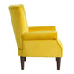 Elle 35 Inch Accent Chair Armchair Tufted Yellow Velvet Brown Solid Wood By Casagear Home BM313091