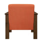 Bella 32 Inch Accent Chair Armchair Storage Arms Orange Solid Rubberwood By Casagear Home BM313096