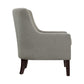 Cairo 34 Inch Accent Chair Armchair Light Gray Polyester Solid Wood By Casagear Home BM313101