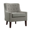 Cairo 34 Inch Accent Chair Armchair Light Gray Polyester Solid Wood By Casagear Home BM313101