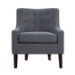 Cairo 34 Inch Accent Chair Armchair Dark Gray Polyester Brown Solid Wood By Casagear Home BM313102