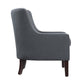 Cairo 34 Inch Accent Chair Armchair Dark Gray Polyester Brown Solid Wood By Casagear Home BM313102