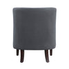 Cairo 34 Inch Accent Chair Armchair Dark Gray Polyester Brown Solid Wood By Casagear Home BM313102