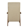 Mary 32 Inch Accent Chair Armchair Tall Beige Polyester Linen Solid Wood By Casagear Home BM313103