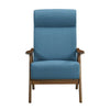 Mary 32 Inch Accent Chair Armchair Light Blue Polyester Linen Solid Wood By Casagear Home BM313104