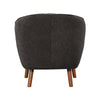 Tia 31 Inch Plush Accent Chair Armchair Gray Polyester Brown Solid Wood By Casagear Home BM313109