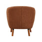 Tia 31 Inch Plush Accent Chair Armchair Rust Polyester Brown Solid Wood By Casagear Home BM313110