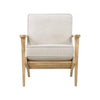 36 Inch Accent Chair Armchair Beige Chenille Weathered Solid Rubberwood By Casagear Home BM313112