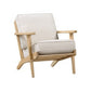 36 Inch Accent Chair Armchair Beige Chenille Weathered Solid Rubberwood By Casagear Home BM313112