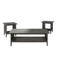 Wiston 3 Piece Table Set, 1 Coffee Table, 2 End Tables, Antique Gray Wood By Casagear Home