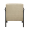 Wiston 31 Inch Accent Chair Armchair Beige Polyester Dark Gray Solid Wood By Casagear Home BM313116