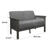 Wiston 50 Inch Loveseat Gray Polyester Dark Gray Solid Rubberwood By Casagear Home BM313118