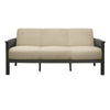 Wiston 72 Inch Sofa Soft Beige Polyester Dark Gray Solid Rubberwood By Casagear Home BM313119