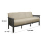 Wiston 72 Inch Sofa Soft Beige Polyester Dark Gray Solid Rubberwood By Casagear Home BM313119